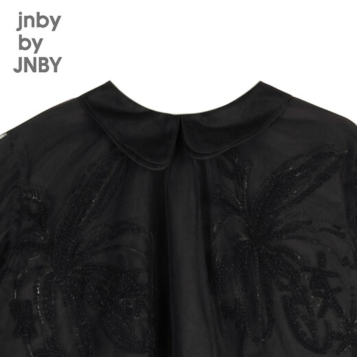 
jnby by JNBY Jiangnan cloth children's clothing autumn dress mesh long sleeve cute matte beads girls children 1N7G12190 001 black 160 cm