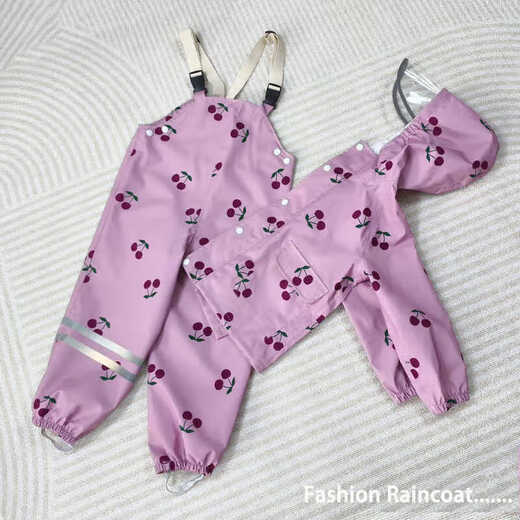 Children's raincoat kindergarten 36 years old 2024 split children's raincoat male and female baby waterproof overalls raincoat small Cherry S