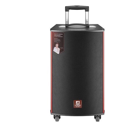 MALONE Outdoor Heavy Bass Internet Celebrity Live Broadcast Karaoke Mobile Trolley Square Dance Speaker High Power Portable Wireless Bluetooth Speaker M100 10-inch Lithium Battery + 2 Microphones + Gift