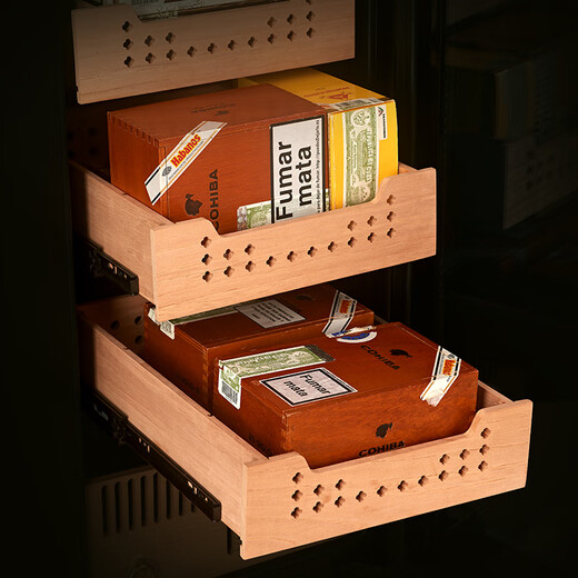 PULADI constant temperature and humidity cigar cabinet humidifier tobacco red wine tea office refrigerator embedded double door ice bar home tea + cigar integrated double door constant temperature and humidity control 170L