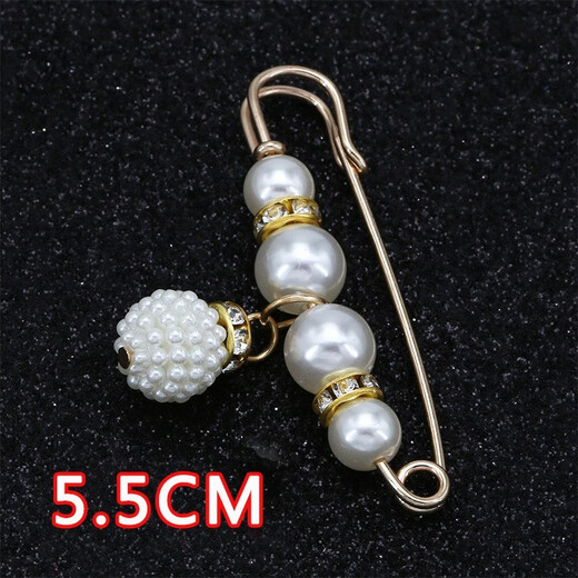 Qimeilian anti-exposure large shawl button cardigan large pin women's cashmere coat button pin wool scarf large brooch pin 1# plum beads gold needle 5.5cm