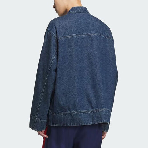 阿迪达斯 （adidas）三叶草外套男女装秋季蛇年新年款新中式盘扣牛仔运动宽松夹克外套 JZ9928/牛仔蓝 L
