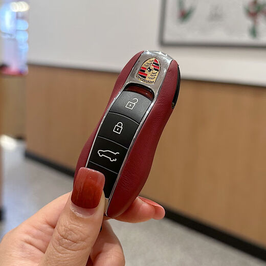 旻皋波尔多红保时捷钥匙壳卡宴macan911帕拉梅拉718/taycan车匙盖 A款波尔多红【意大利小牛皮】套7