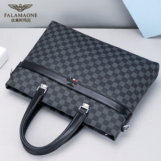 法莱阿玛尼（FALAMAONE）品牌公文包商务包男士手提包牛皮高档电脑包生日礼物送老公男友 GW415 通勤风15.6英寸