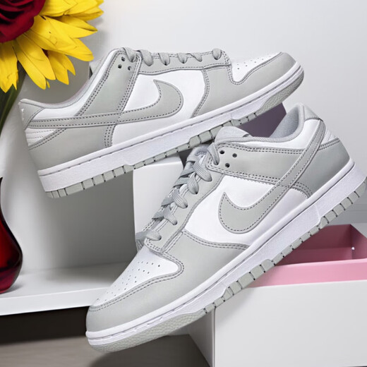 Nike (Nike) Dunk Low Retro Herren weiße graue Turnschuhe Retro-Schuhe DD1391-103 Grau Weiß 41