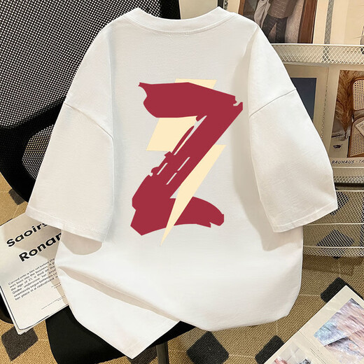 Camiseta de manga corta con letra de contraste de Katuchi en la pareja estadounidense del hiphop de verano Versátiles sueltas de cinco minutos de mangas de media manga azul marino XL [sugerido 120-140Jin [Jin iguala 0.5 kg]]]