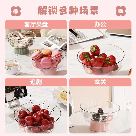 CAIZHI (CAIZHI) Obstschale Abflusskorb Mini Fruchtkorb Haushaltsbonbonschale Snack Teller Hochfuß Fruchtschale kleine frische rosa cz6231