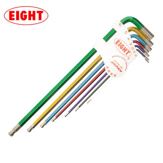 EIGHT Japan imported Baili hexagonal wrench set extended 6-corner key screwdriver hexagonal hexagonal tool metric color diamond head 7-piece set TLC-S7