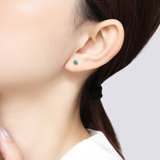 Chao Acer Malachite 18K Gold Earrings Women's Earrings Birthday Gift Malachite Green EEK34800005 Single Style