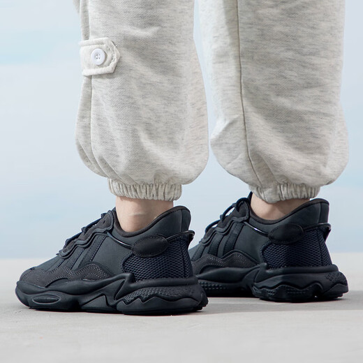阿迪达斯（adidas）三叶草女鞋男鞋 春季新款时尚休闲透气老爹鞋缓震保暖运动鞋 GY9926/皮质鞋面/深灰/三叶草 41 (内长255mm)