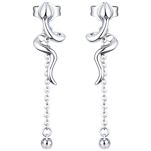 Jinzhizun (3DG Jewelery) Spirit Snake New Zodiac Snake Platinum Earrings for Women pt950 Platinum Earrings Zodiac Year Gift Priced by Gram 2.63g (including labor cost 205 yuan)