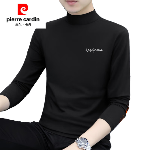 皮尔卡丹（pierre cardin）一体绒保暖内衣秋冬季男款半高领长袖t恤衫厚款纯棉打底衫秋 YC6187宝蓝色加.绒 L 体重115-130