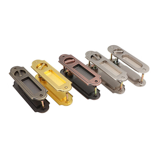 Huili custom-made gold sliding door lock wooden sliding door lock black handle kitchen door hook lock door handle gold with lock