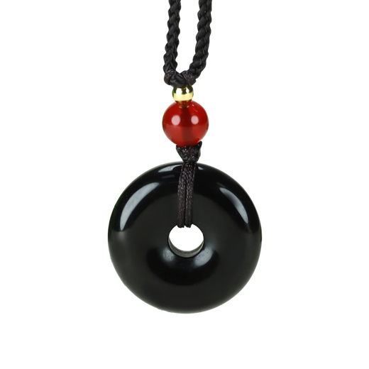 Zexinya jade obsidian pendant safety buckle pendant amulet animal year simple men and women pendant for mother and girlfriend