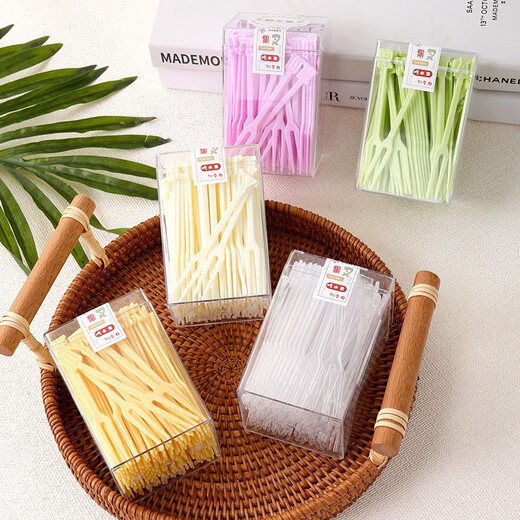 Xingfang disposable forks 260 pieces combined pack 2 boxes of fruit picks fruit forks children's cake forks