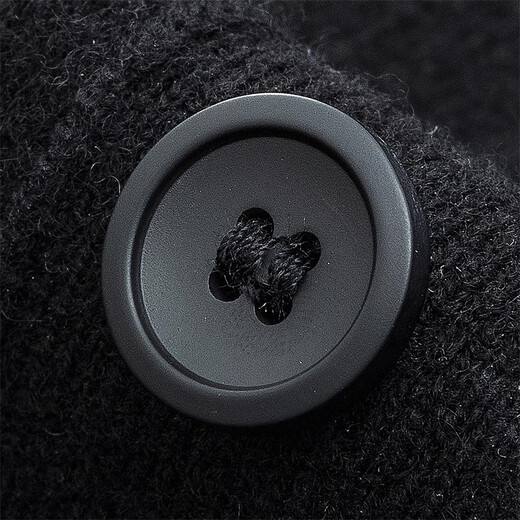 
Dancing with the wolf [100% wool] sweater for men autumn and winter fashion simple skin-friendly men's long-sleeved cardigan sweater 001 black M 170/88A