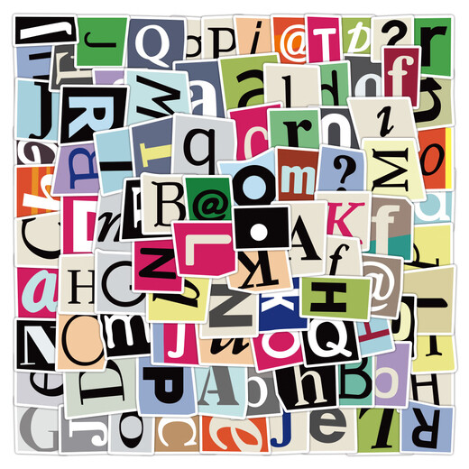 Bai Yan Bai Yan 250 Englische Buchstaben Kinder frühe Bildung Graffiti Aufkleber wasserdichte und abnehmbare dekorative Koffer Mobiltelefon Aufkleber Großhandel Englisch Letters A-100pcs