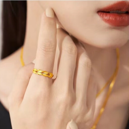 Changcai Shenzhen Shuibei Gold Sui Sui Ping An Ring 999 Pure Gold Packed Silver Ring as a Valentine's Day Gift for Your Girlfriend, Guaranteed