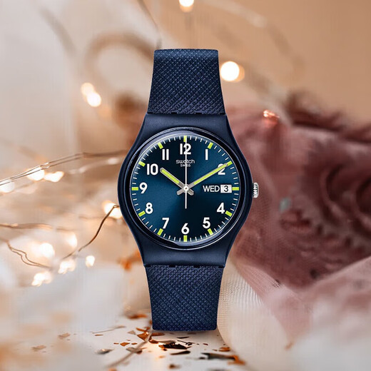 Swatch Swiss watch Gentleman Blue 2.0 Double Calendar Graduation Gift Quartz Men's and Women's Watch Exam Table SO28N702