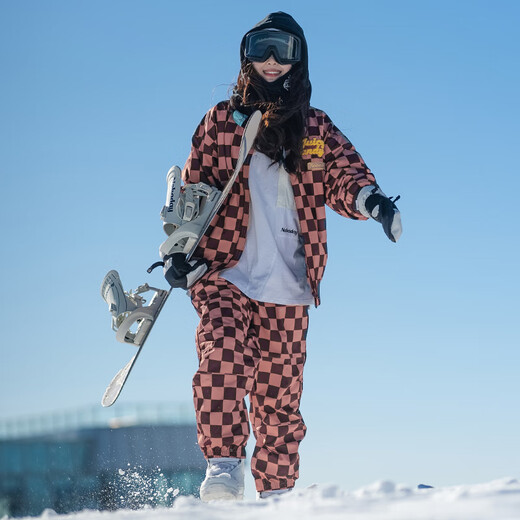 NOBADAY Damen Herbst- und Winter-Skibekleidung, Skihosen-Set, winddicht, wasserdicht, warm, verdickt, Freizeitjacke, 12001, Rosenrot, S