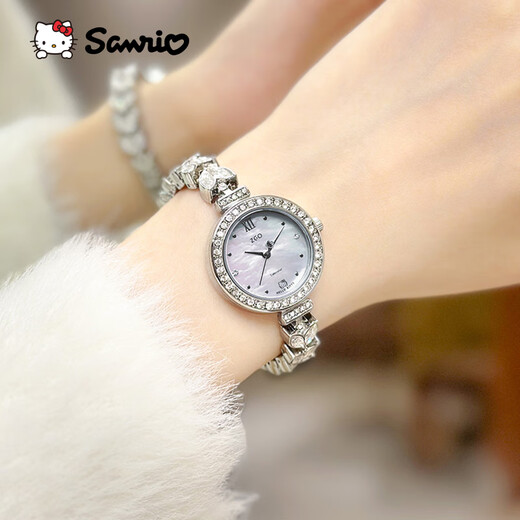 Hello Kitty Sanrio Mermaid Watch Women's Small Dial Bracelet Student Girl Light Luxury Birthday Gift for Girlfriend and Best Friend