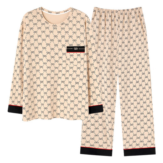 Yalu 2024 new spring and autumn pajamas for men's autumn and winter pure cotton long-sleeved teenagers can wear casual home clothing suit KJ9905 L