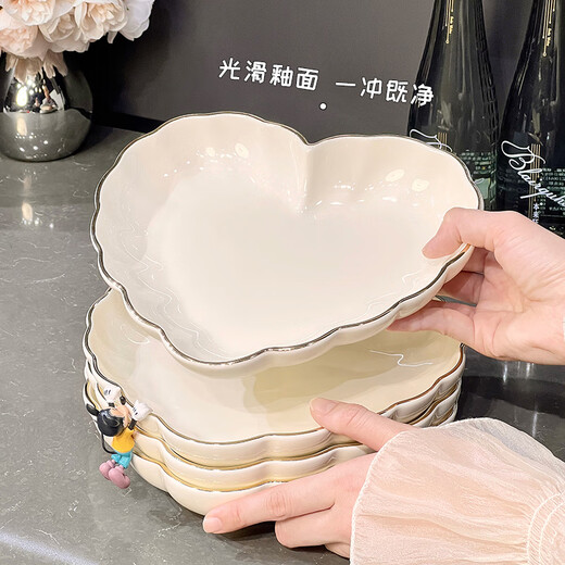 Красивая тарелка Xibaisheng Gao, домашнее блюдо, особенно красивое обеденная тарелка, тарелка, творческая керамическая пластина для рыбы, посуда, рисовая чаша, 2 упаковки, 13795 дюймов