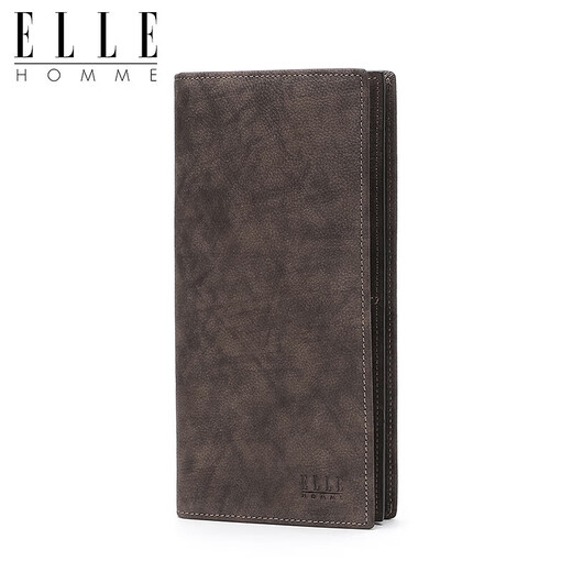 Billetera larga de los hombres de Elle Homme, clip de boletos multifunción de capas superior, estilo horizontal de moda 01612 regalo de cumpleaños