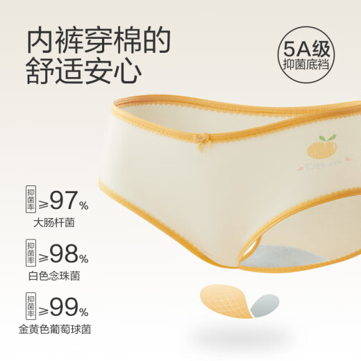红豆（Hodo）女士内裤抗菌裆中腰透气少女式可爱印花亲肤棉三角裤四条装 724组合九（告白小熊） 4条 XL (170) 建议120-130斤