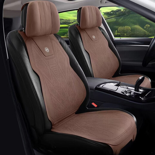 Shantou Lincun car seat cushion, suitable for all seasons, suede leather, breathable, high-end saddle cushion, suede perforated seat cover, winter small waist, Martha Red (single seat one)