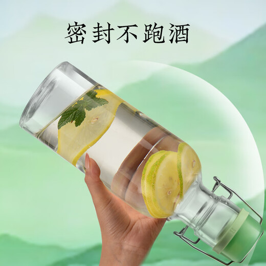 Jue Yuan Green Plum Wine Bottle Glass Sealed High-end Liquor Storage Special Liquor Storage Container 1L Ningyun White