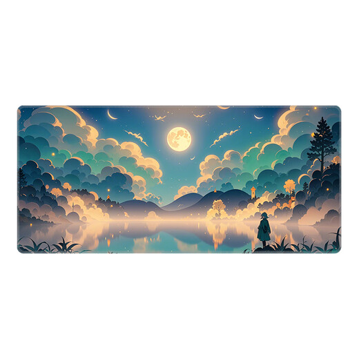 Tampon de souris Extreme Fun Extre Extra Large Office Bureau de bureau pour garçons Special Anti-Slip épaissis des jeux de sports électroniques PAVE Clavier de clavier personnalisé polyvalent High-Précision Haulai Good-Ashing Edge personnalisé 12806 Moon Vue 1000 mm * 500 mm * 5 mm