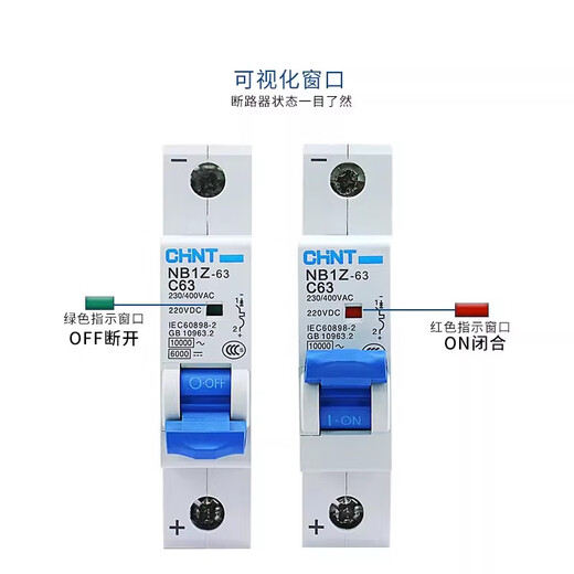 正泰（CHNT）直流空气开关NB1Z-63空开1p断路器2p 12v 24v电动车专用60伏 2P 10A