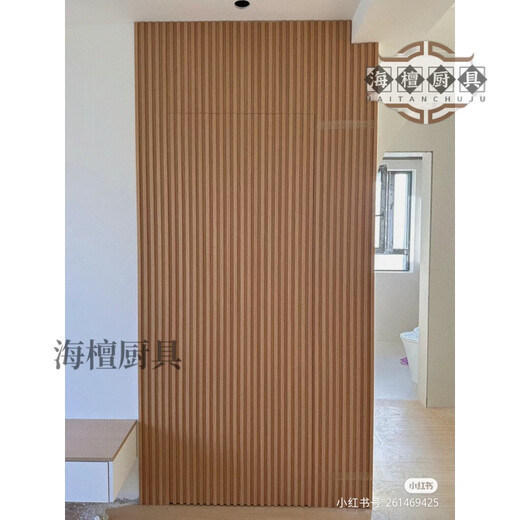 妙普乐2024新款隐形门和墙一体背景墙格栅门实木格栅电视格栅卧室门木饰 格栅一体隐形门加五金