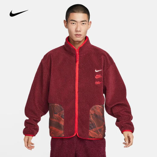 
Nike (NIKE) official men's clothing 2025 spring new sportswear imitation lamb velvet stand collar casual warm jacket jacket FZ6194-677 2XL 185 (recommended 150-170Jin [Jin equals 0.5 kg])