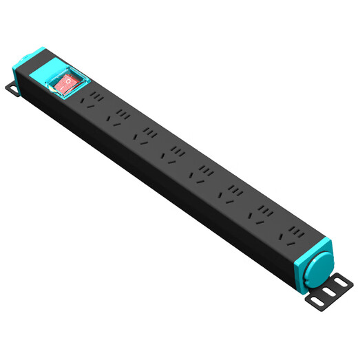 Op lightning protection PDU cabinet socket machine room power supply gallium nitride super fast charging plug strip overload 8-bit 10A2500W plug-in terminal block engineering USB strip plug can be customized non-national standard 8-bit double-break switch black-wireless-1 square internal line