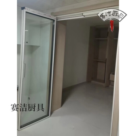 Дверь Miaopule PD для кухни, раздвижная плоская дверь, дверь из титанового магниевого сплава, складная дверь, очень узкая, стекло Changhong, ванная комната, туалет, 5 + 5, двойной слой (обычный прозрачный + обычный нефтяной песок)