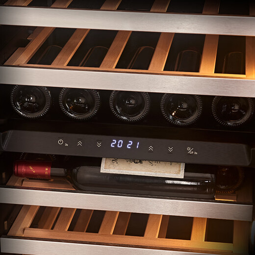 PULADI WIFI smart frequency conversion double-door cigar cabinet constant temperature and humidity red wine refrigerator ultra-thin temperature control and humidity control tobacco compressor cigar moisturizing cabinet arc retro frequency conversion red wine and cigar integrated cabinet three temperature zones 490L