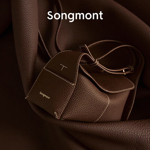 Songmont hanging ear series eaves bag mini designer top layer cowhide commuter crossbody hobo bag windbreaker gray 30 days pre-sale