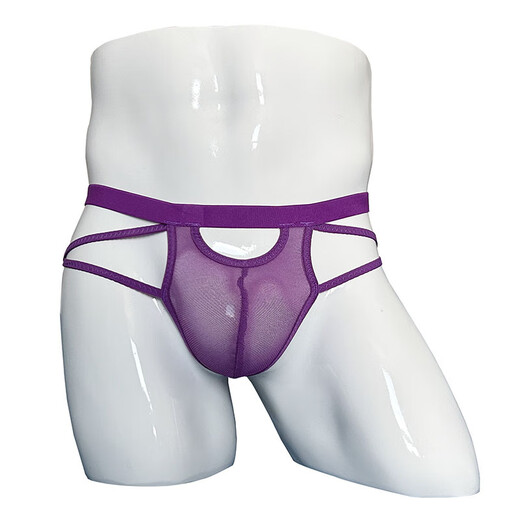 Men's new sexy thong sexy underwear mesh transparent butt exposed fat gay gay100 black