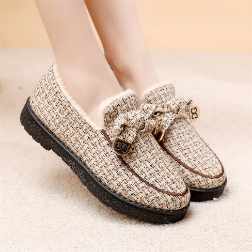 Sakura winter warm plus velvet cotton slippers for women indoor thick sole non-slip fashion casual Korean cotton boots M32 coffee color 40 Sakura winter warm plus velvet cotton slippers for women indoor thick sole non-slip fashion casual Korean cotton boots M32 coffee color 40