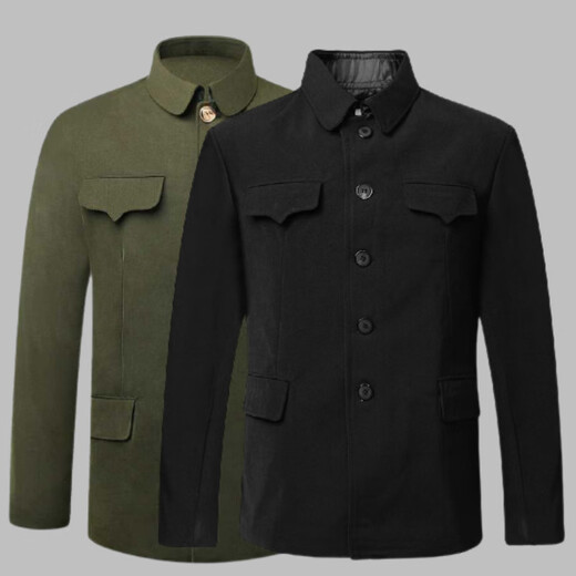 Mao suit men's dad's Mao suit autumn and winter clothes for grandpa and the elderly blue black 74/ weight 115-130 Jin Jin equals 0.5 kg