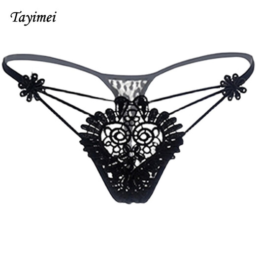 She Yimei (Tayimei) [4 Pakete] Spitzenunterwäsche für Frauen im Sommer im Sommer New Style Atmungsaktiv, markiert, mit niedriger Taille transparent und verführerisch, sexy und emotional 6221 Rot + 6622 Schwarz + 6641 Schwarz + 6690 Pink All Size
