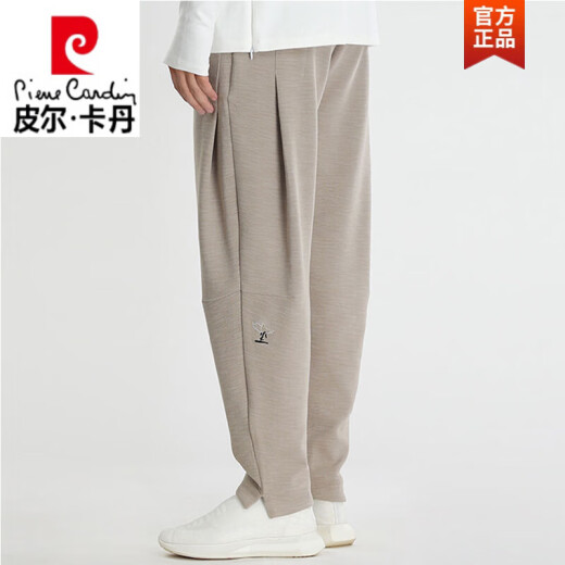 皮尔卡丹 休闲裤男春秋季宽松中国风小脚哈伦裤男国潮运动休闲男装长裤子 黑色刺绣- 薄款 5XL 200斤-230斤