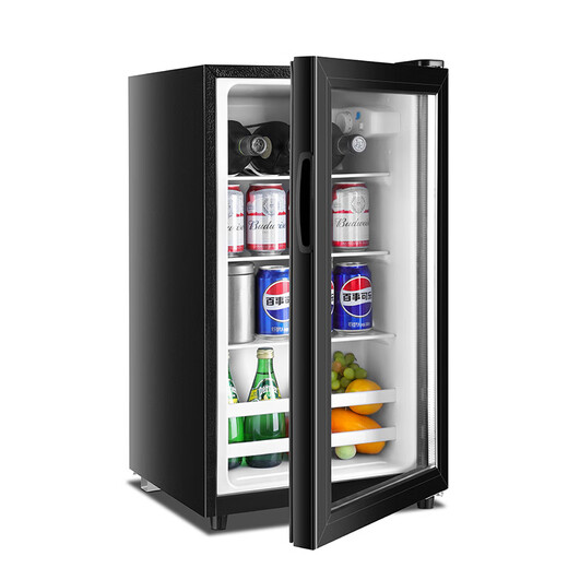 Royalstar ice bar refrigerator European style constant temperature wine cabinet hotel home living room refrigerator mini small single door office fresh display display sample tea beverage cabinet first class energy efficiency 98L full refrigeration + white light + wine rack