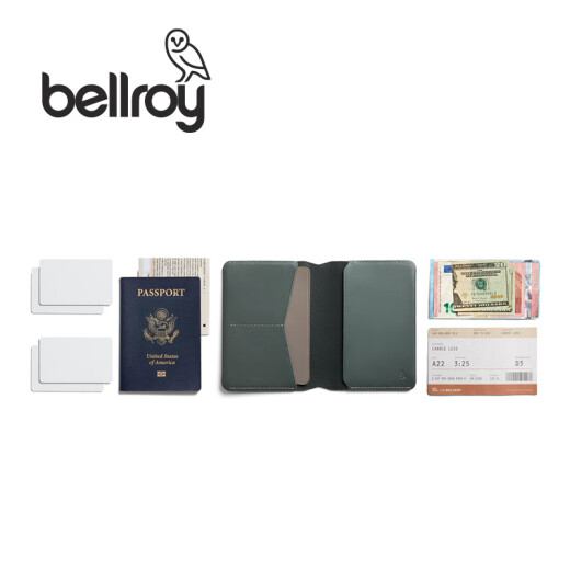Bellroy澳洲Passport Cover 春季新款护照保护套通勤休闲机能卡包名片夹 墨灰绿