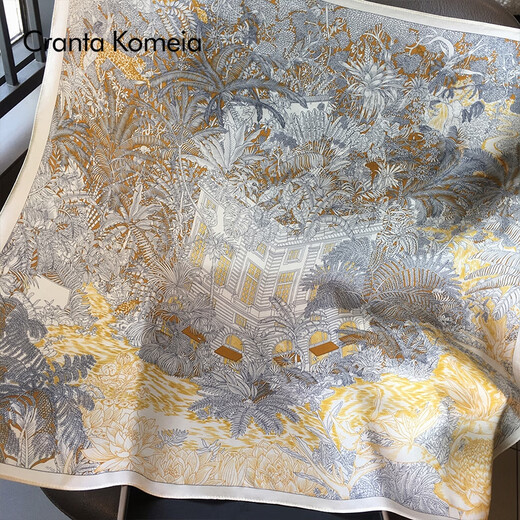 CRANTA KOMEIA真丝丝巾女2025新款桑蚕丝小方巾领巾围脖妈妈生日七夕情人节礼物 热带丛林 高级感ck风送老婆女朋友实用高档
