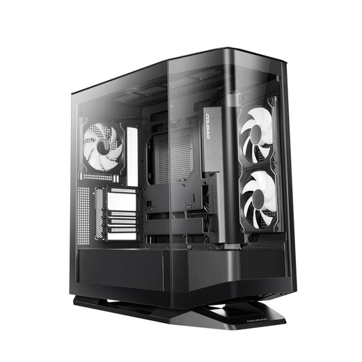 Gujia Starship FV270 Black Gaming Computer Desktop Host Case Supports 360 Water Cooling Rotating Table/ATX Motherboard/Quick Release on Four Sides/270 Ocean View Room