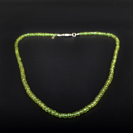 Her generation peridot necklace, faceted colored gemstone jewelry, clavicle chain, light luxury, high-end niche, 3*4MM peridot (860822)