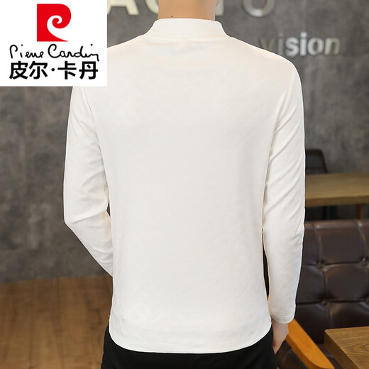 
Pierre cardin brand men's long-sleeved German velvet T-shirt men's 2025 new trend printed sweatshirt in autumn and winter mid-collar slim base, brown color 6630 L (105-120Jin [Jin equals 0.5 kg])
